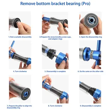 Nástroj pro demontáž a montáž ložisek středového složení jízdního kola pro horská a silniční kola, středové složení 24 mm 30 mm BB86 BB30 BB92 PF30 opravná sada 8 nejlepší prodej vytahovač pedálu lisované uložení - №4