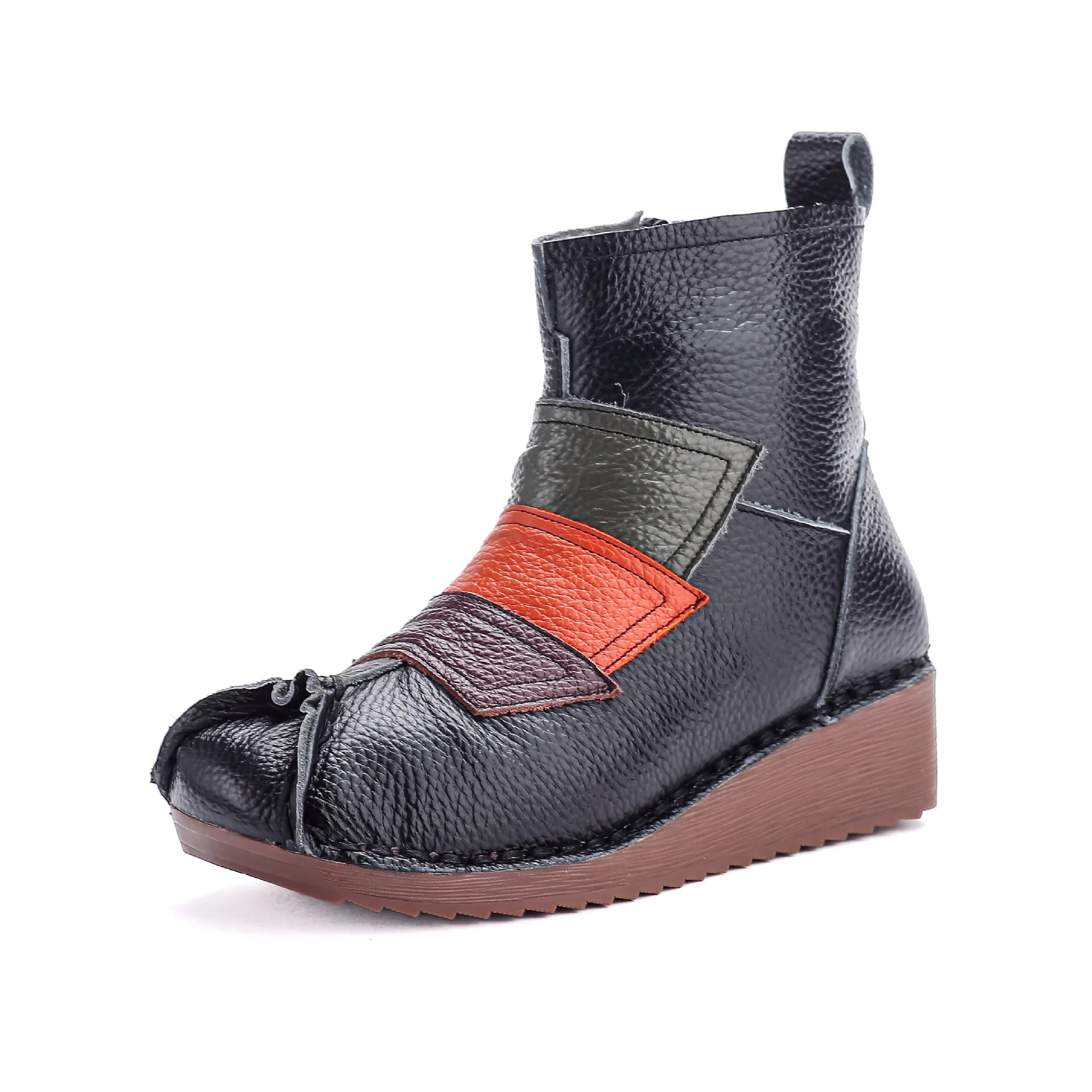 

GKTINOO/женские ботинки из натуральной коровьей кожи на платформе, осень 2024, нескользящие короткие ботинки на молнии, зимняя женская обувь, Botas Mujer, ручная работа