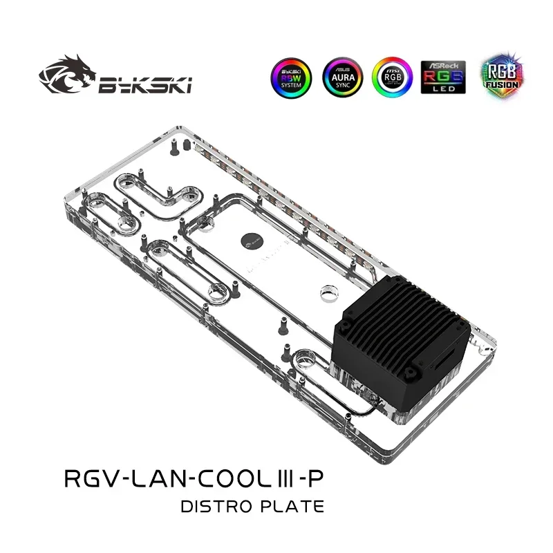 bykski acrilico distro placa board reservoir caixa do computador water cooling system combo bomba ddc lian li lancool iii 01