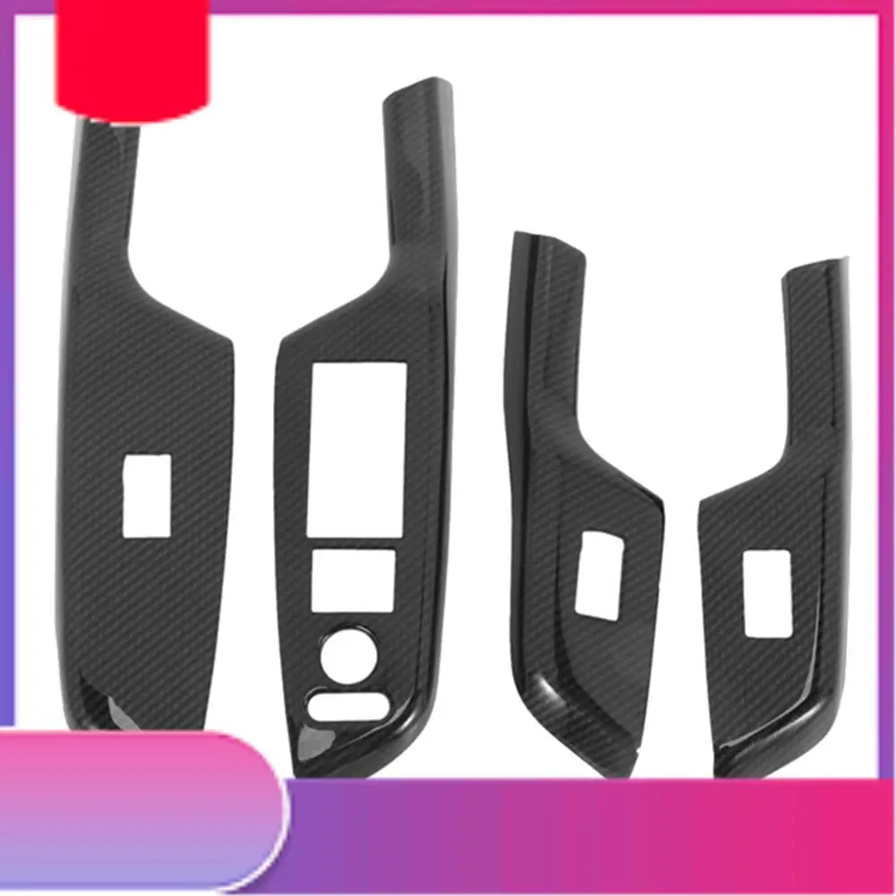 

4Pcs Carbon Fiber Car Door Window Lift Switch Panel Cover Trim For Honda Civic 9Th 2012 2013 2014 RHD-Y79A