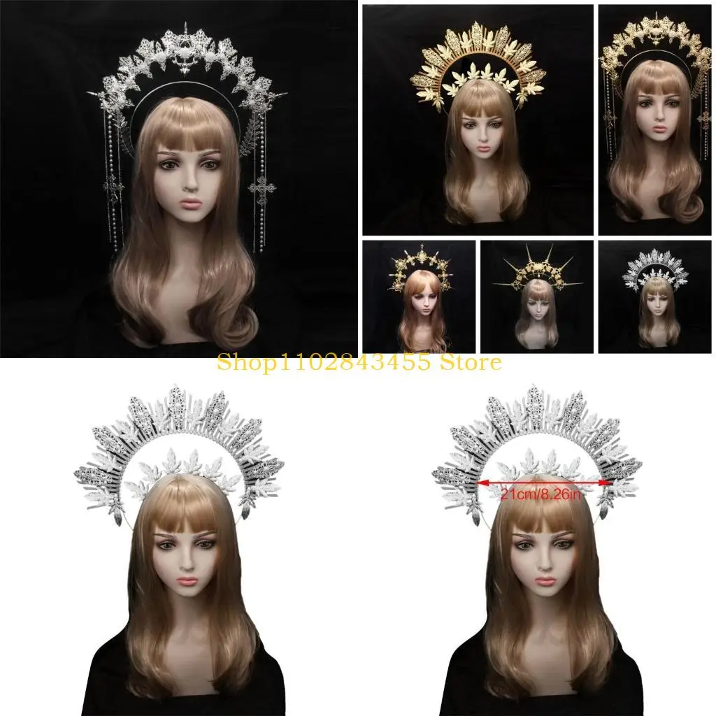 

49MC Королева Корона повязка на голову Диадемы повязка для волос DIY Изготовление материала женский церковный головной убор