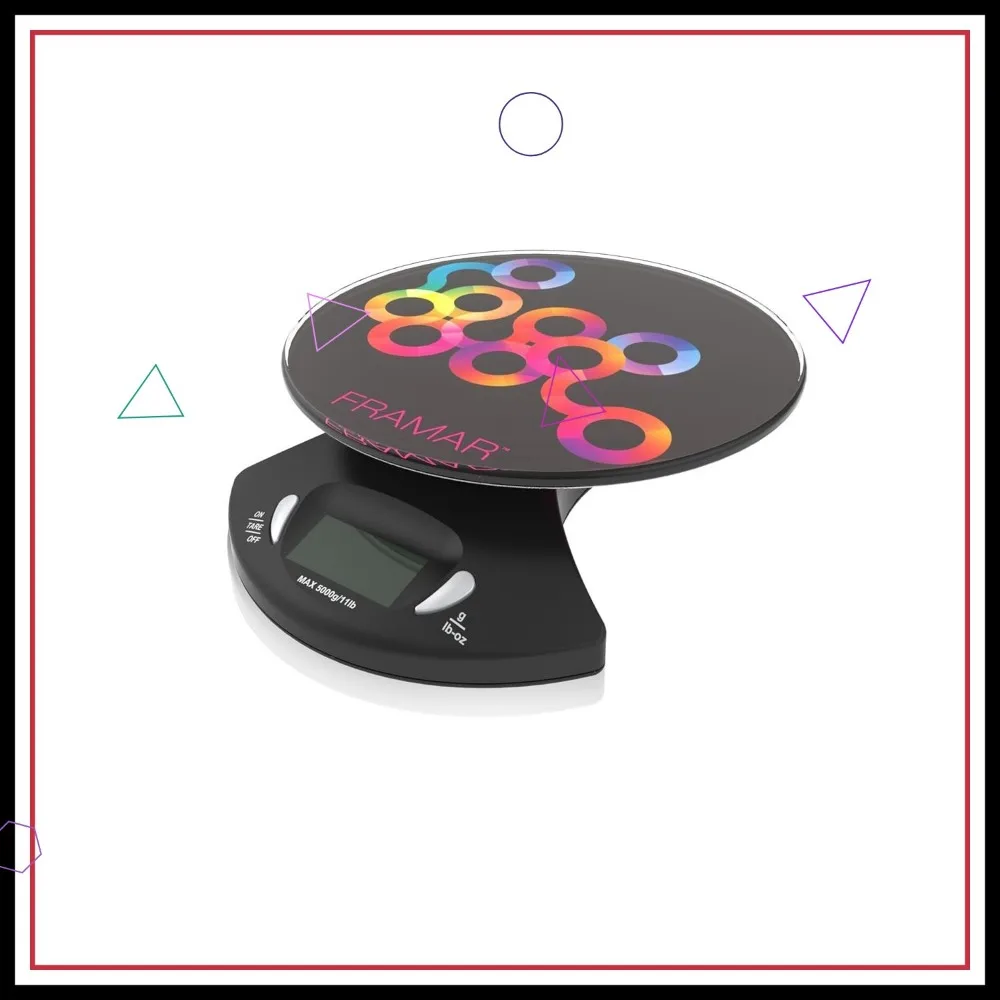 

Digital Kitchen & Salon Scale - Precise Weighing for Food, Hair Color, Easy Clean, Elegant Black