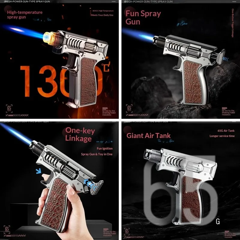 SGHJ-015， New style, fun, trigger linkage, high firepower, high temperature, windproof, outdoor barbecue, portable, lighter