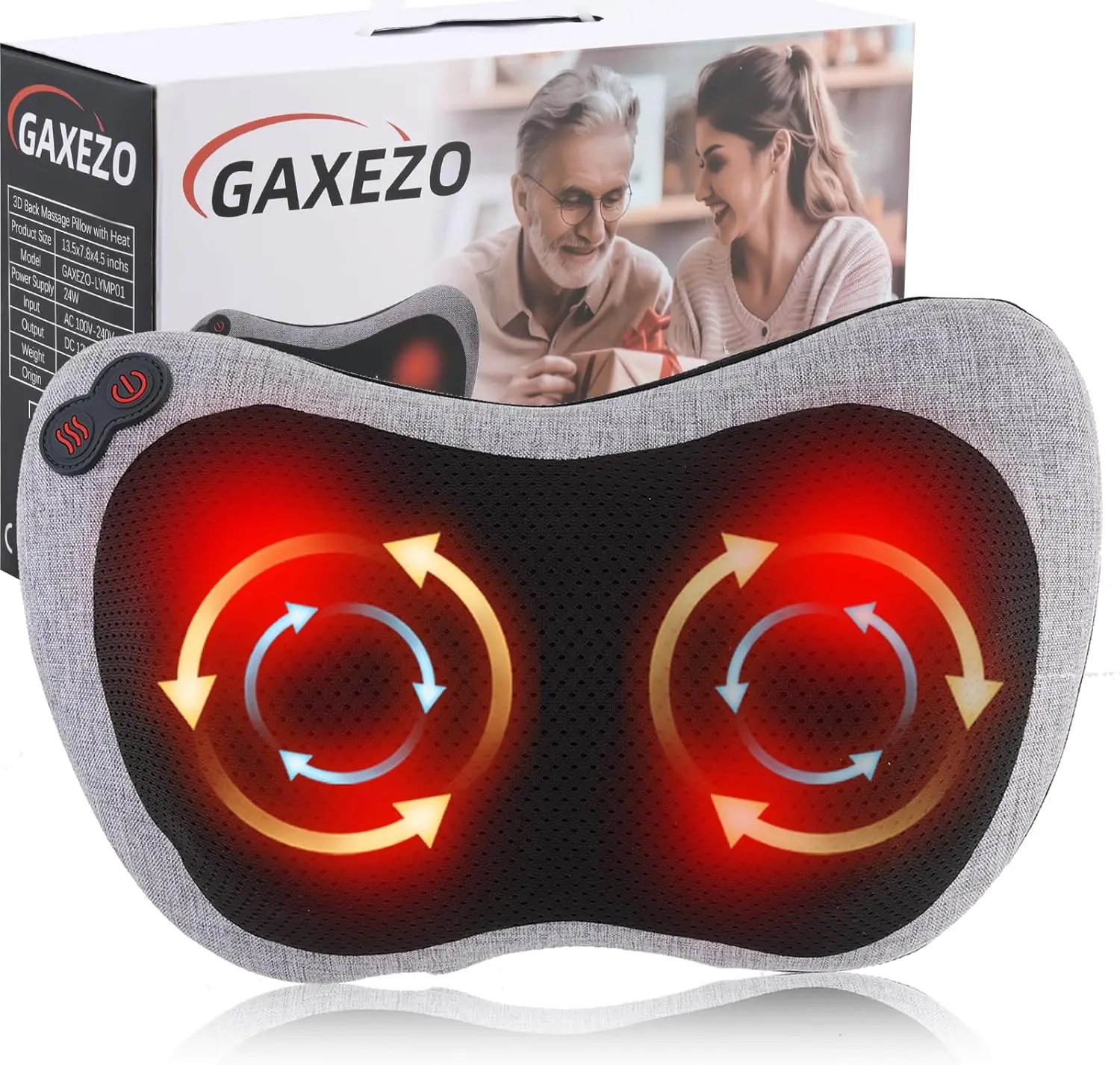 

Shiatsu Massage Pillow with Heat for Neck, Back, Shoulder, Leg, Foot - Relax at Home Office Car