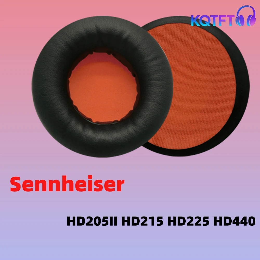 Coussinets d'oreille de remplacement pour casques Sennheiser HD205II HD215 HD225 HD440 – Pièces détachées en cuir et velours, housse de protection pour casque