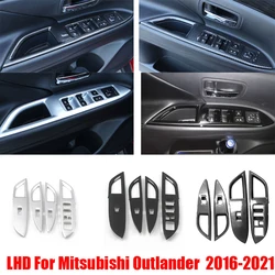 For Mitsubishi Outlander 2013-2021 4color ABS  door armrest Window lift Button swtich Cover Anti-wear Protection  Accessories