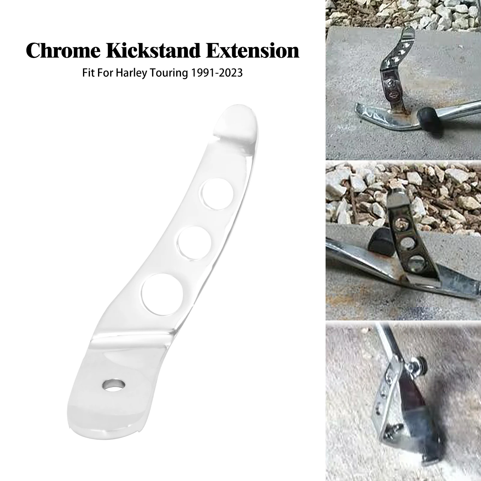 Motorcycle Foot Pedal Kickstands Extension Chrome Stand For Harley Touring Electra Road Glide Ultra Limited FLHR FLHX CVO 91-23