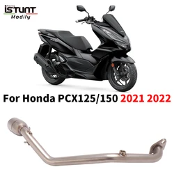 Slip On For Honda PCX125 PCX150 PCX 125 150 2021 2022 Motorcycle Exhaust System Front Link Pipe Escape Moto Muffler With Sensor