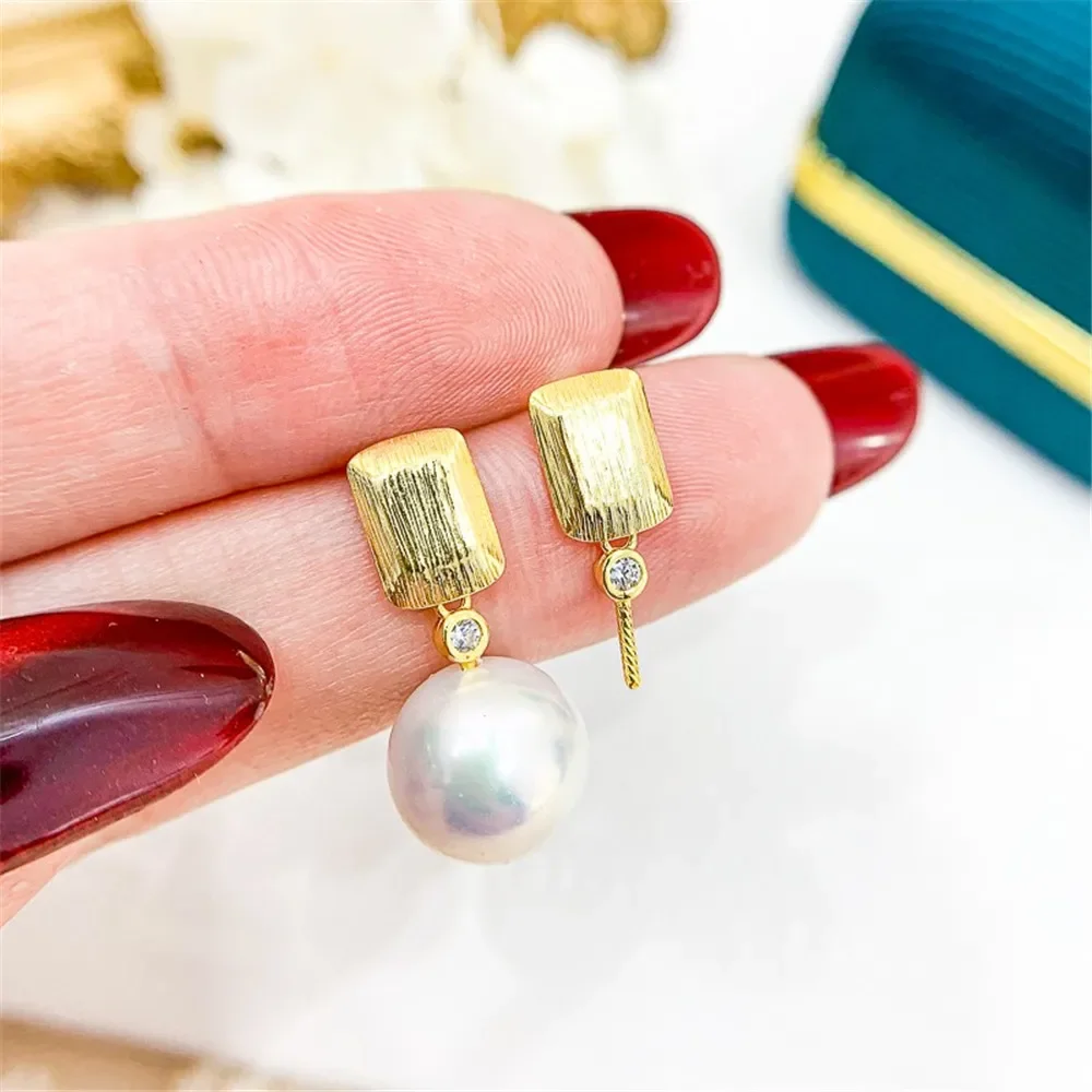 

Gold-Plated Pearl Beads Stud Earrings Setting Base Diy Jewelry Making Findings&Components No Pearl E120