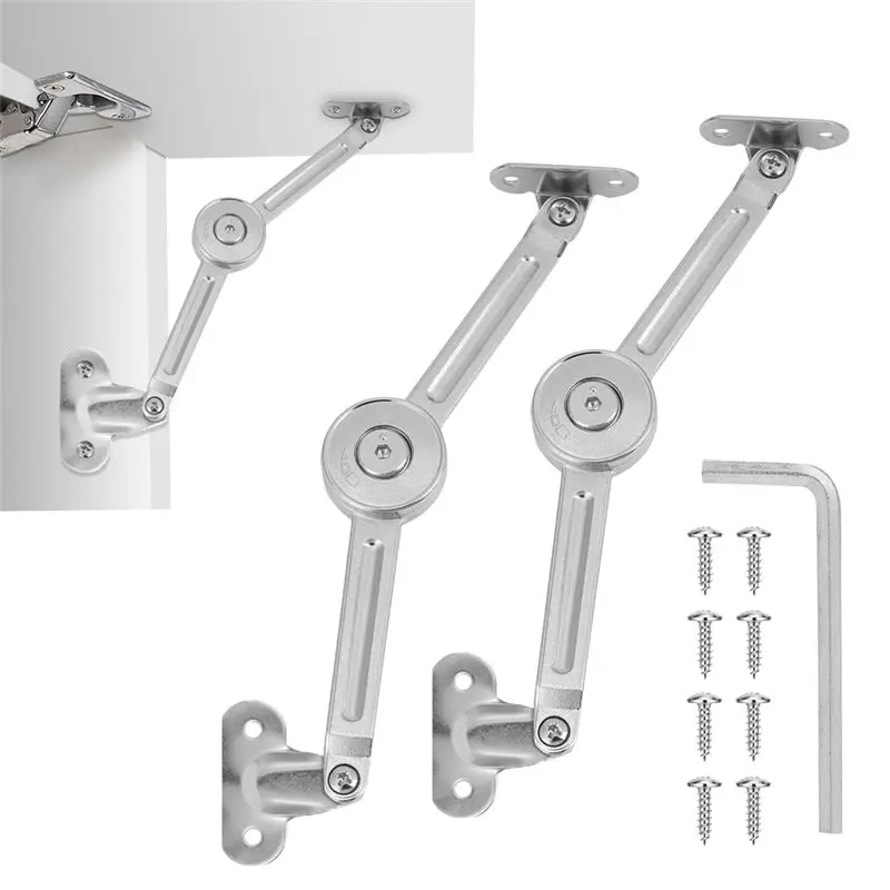AA73 110° Open Angle Lid Support Hinges Heavy Duty Lid Stay Hinge Supports Up To 50LBS For Upper & RV Cabinets