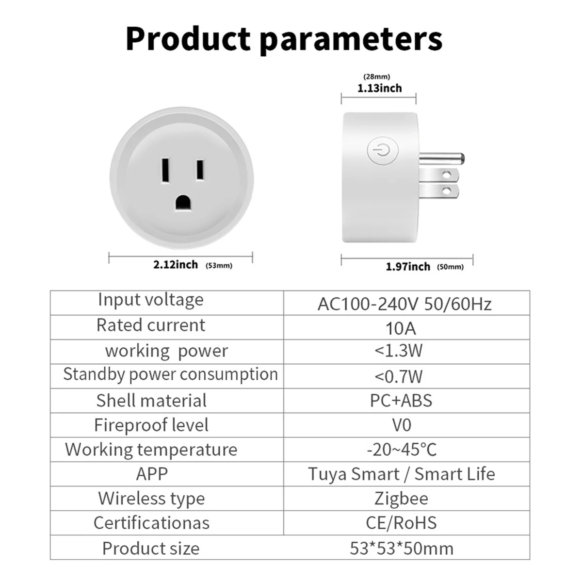 HOT TUYA 10A enchufe inteligente WIFI con Monitor de potencia función de sincronización Control de voz funciona enchufe de EE. UU.
