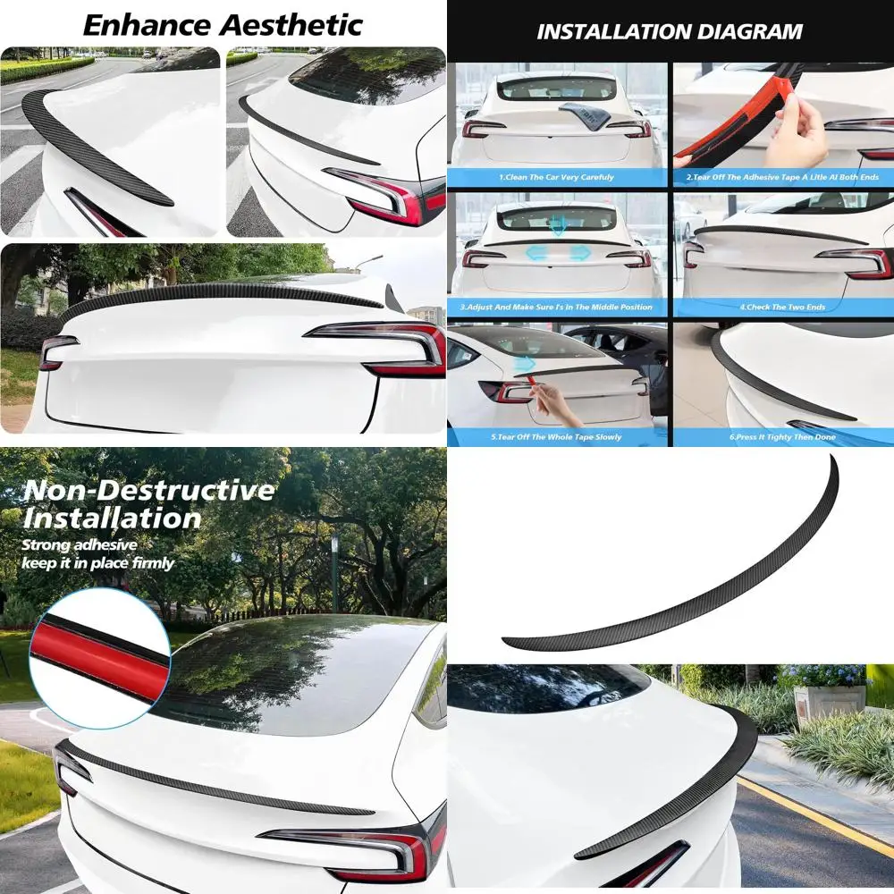 

Обновленный спойлер из настоящего углеродного волокна 2025 для Tesla Model 3 Highland 2024 2025 Спортивная задняя губа багажника для Tesla Model 3 Аксессуары