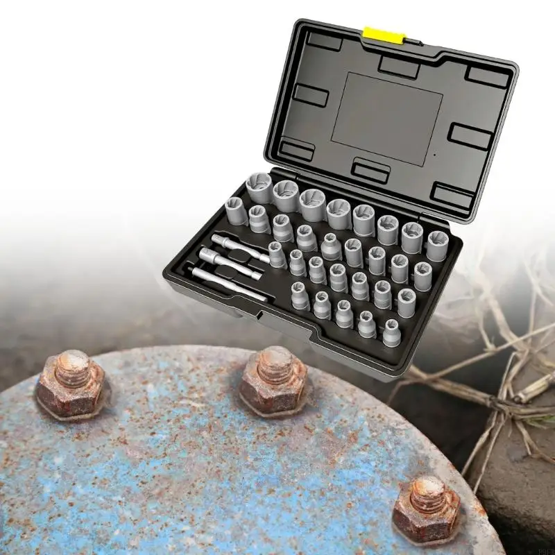 

P9FB 32pc Mechanical Bolt Removers Thin Wall Design Heat Treated Steel Rustproof Coating