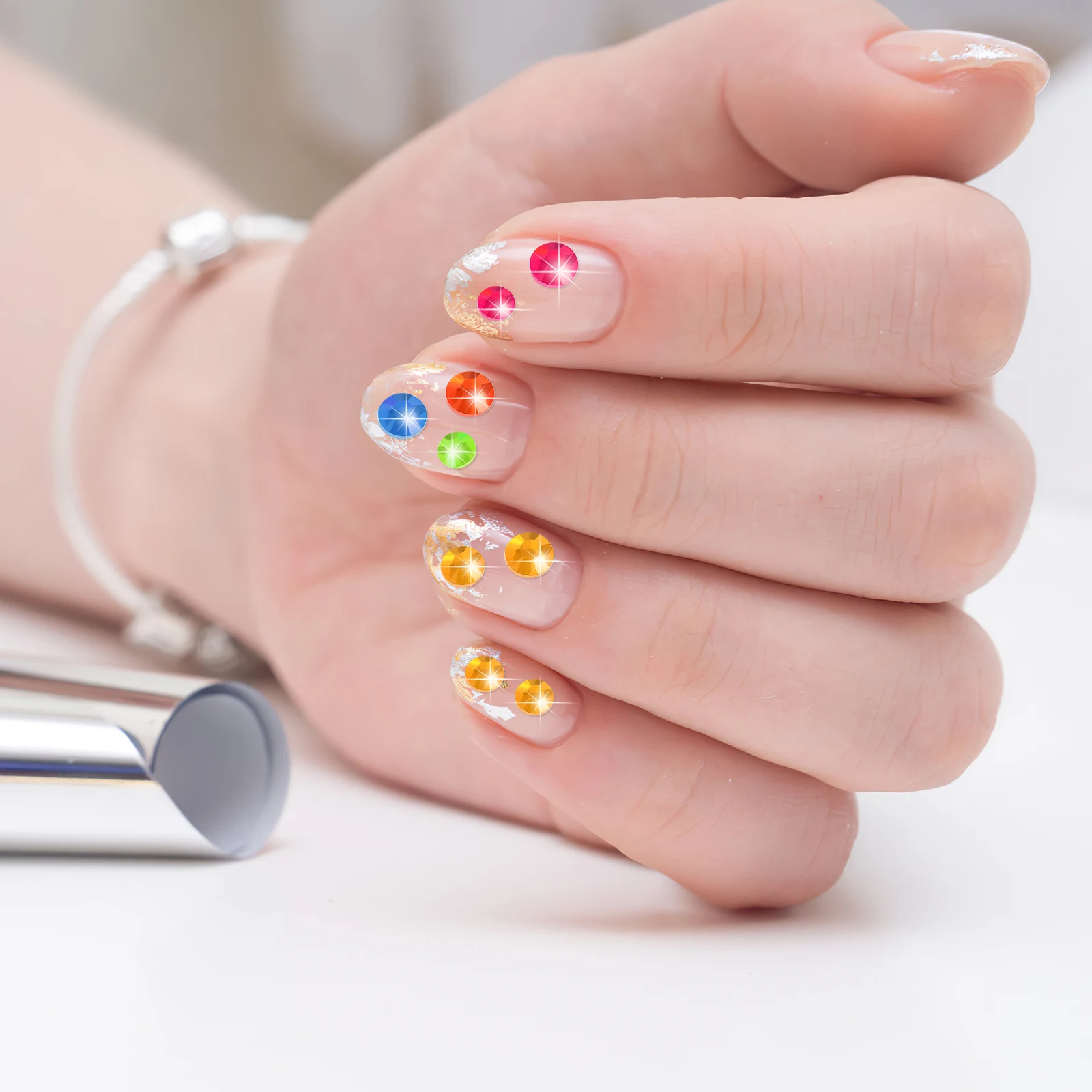 

2 Sheets Face Rhinestone Strong Adhesive For Nail Art Diy Crafts Eye Women Face Decoration Round Stickers Self Adhesive