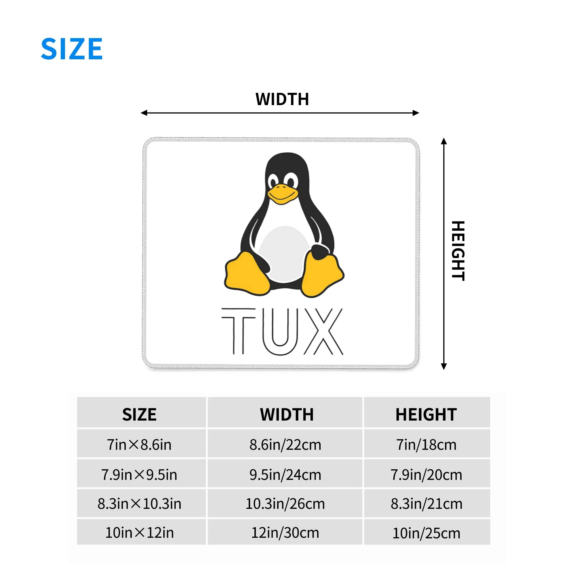 Tux Linux Mouse Pad Computer Keyboard Mouse Mat Gaming PC Laptop Desk Mat Office Accessories Table Mats