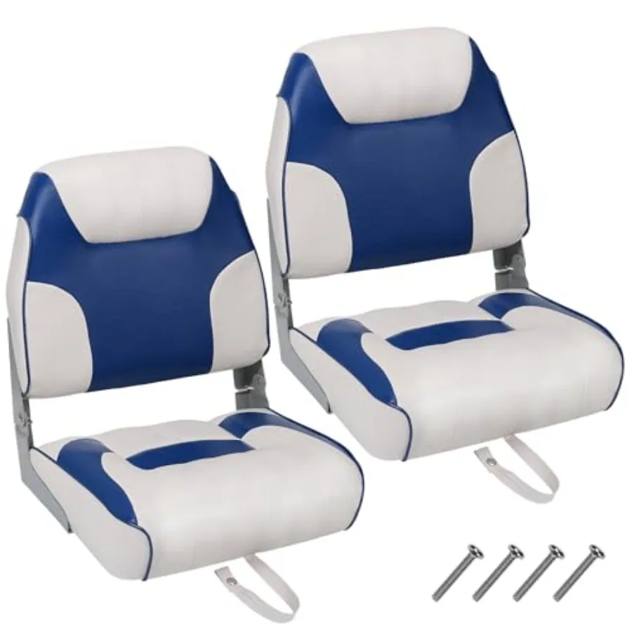

Boat Seats, Low Back, Boat Seats Stainless Steel Screws Included, Fold-Down Fishing Boat Chair with Thickened Sponge Padding an