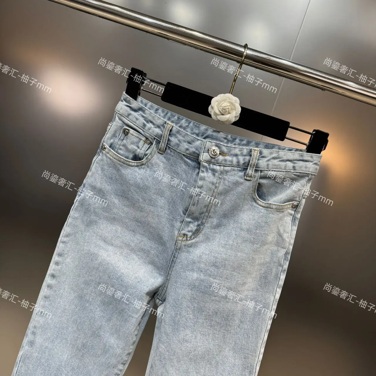 Fashion Ostrich Wool Stitching Denim Blue Slim-Fit Stretch Pants 2024 Spring Summer New Temperament High Waist Jeans Women