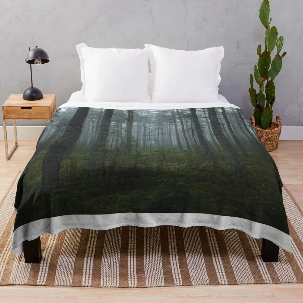

Misty forest Throw Blanket Luxurious Soft Fuzzy Blanket for Sofa Bed