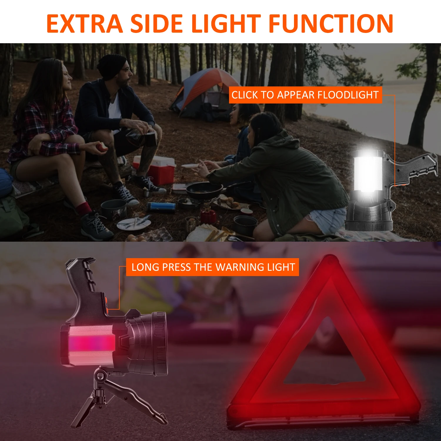 Powerful Spotlight Flashlight 120000 Lumen Portable Rechargeable LED Lamp Super Bright Waterproof Work Light for Hunting Camping