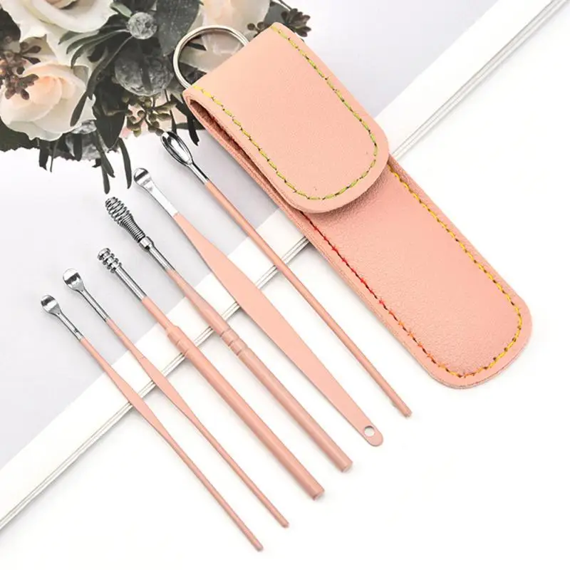 /set ear cleaner Ear Wax Pickers Stainless Steel Earpick Wax Remover piercing kit earwax Curette Spoon Care Ear Clean Tools