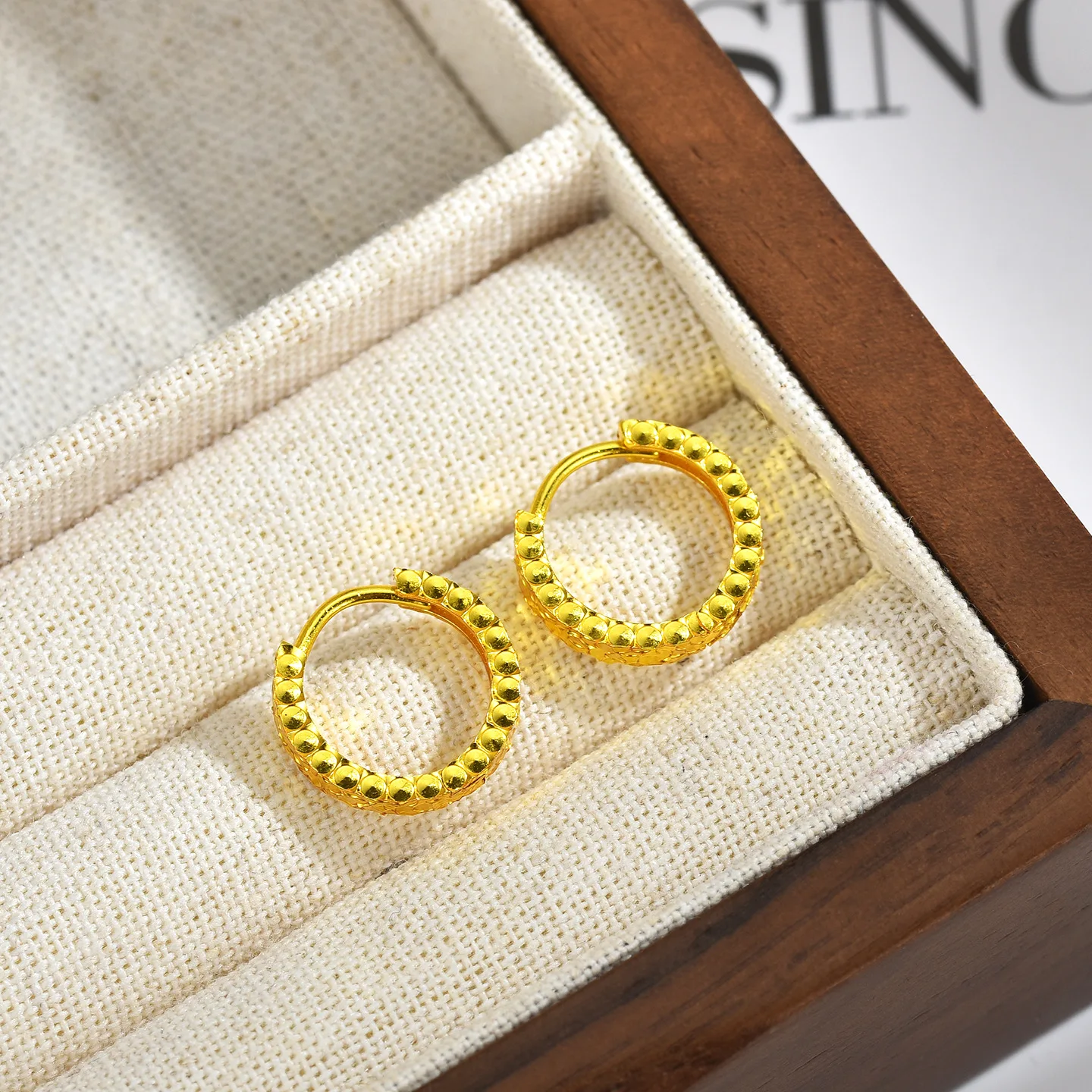 Luxury 24K 9999 Pure Gold real gold Women's Fish Scale Ear Ring Dragon Scale Ear Buckle