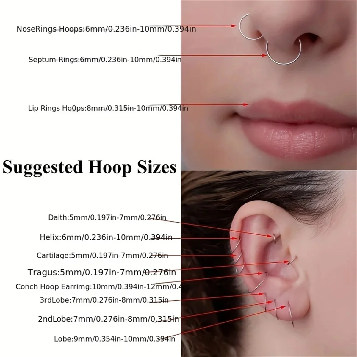 5/10Pcs 16G Stainless Steel Hinged Nose Rings Hoop Septum Clicker Tragus Helix Cartilage Daith Rook Earring Piercing Jewelry