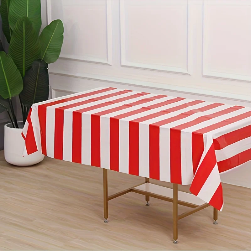 Weihnachten 1 Rot-Weiß Gestreifte Tischdecke Karneval Zirkus Tischdecke Festliche Rechteckige Tischdecke Dekoration