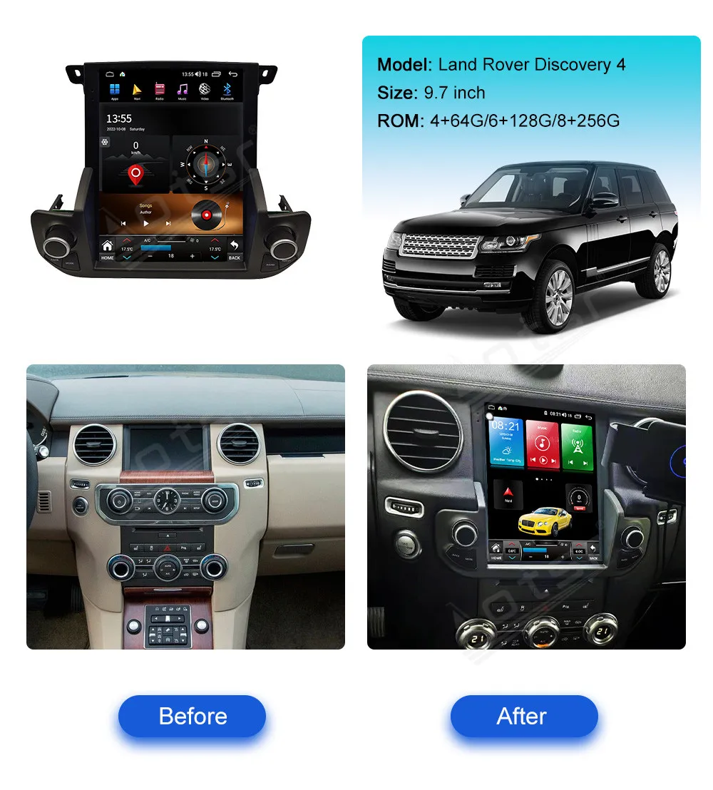 

9.7" For Land Rover Discovery 4 2010 2011 2012-2016 Car Radio DVD Multimedia Video Player Stereo Auto GPS Navigation Carplay 4G