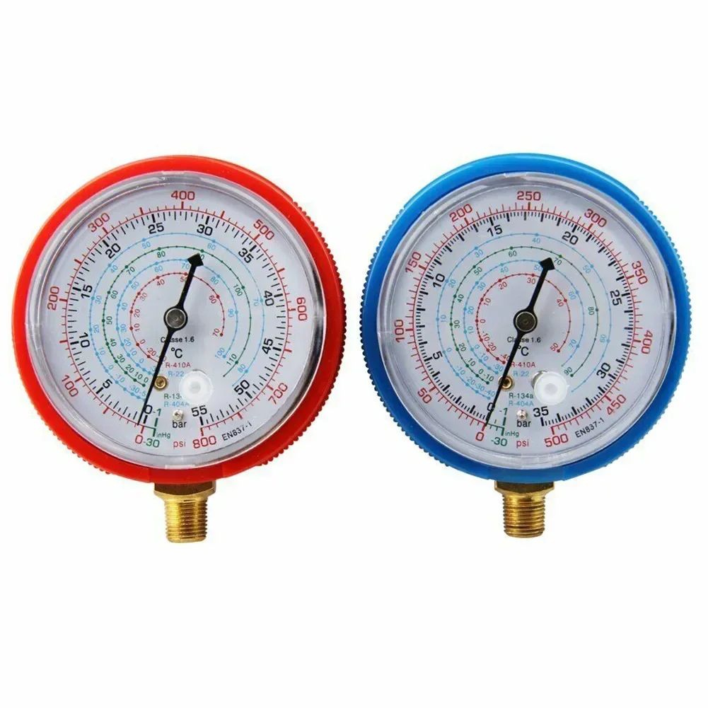 2PCS Low High Pressure Gauge R22 R404A R134A R410A Air Conditioner Refrigerant Low High Pressure Gauge HVAC Gauges HVAC Tools