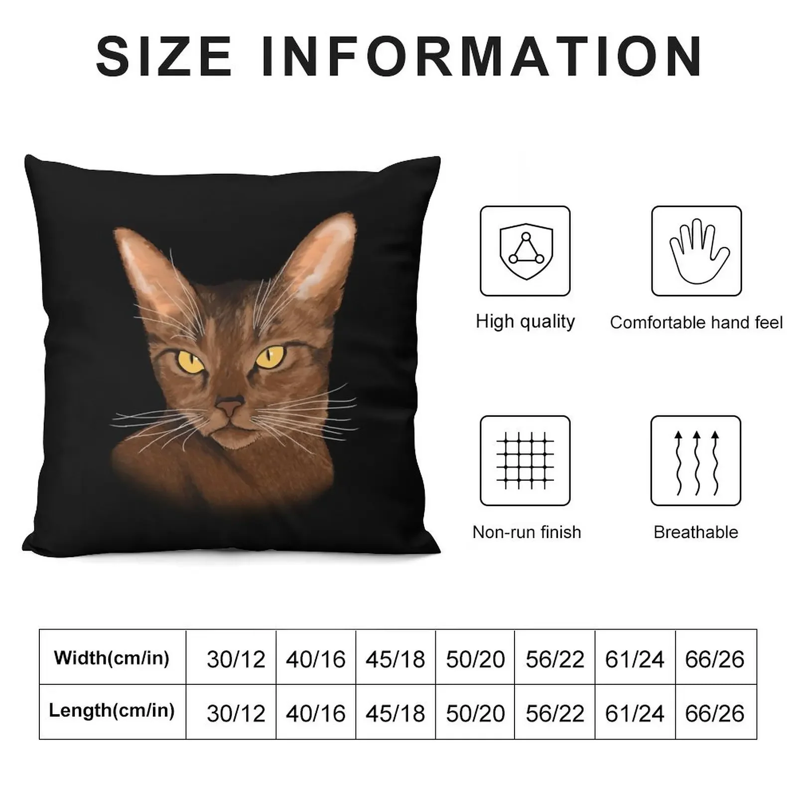 Abyssinian cat portrait Throw Pillow ornamental pillows Sofa Pillow Cover Couch Pillows pillow