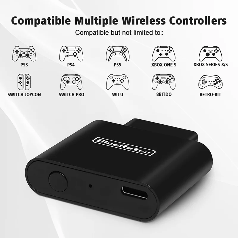 Adaptador de controladores de jogo sem fio bluetooth para 8bitdo ps3/ps4/ps5 para switch xbox compatível para snk neo geo mvs aes cd