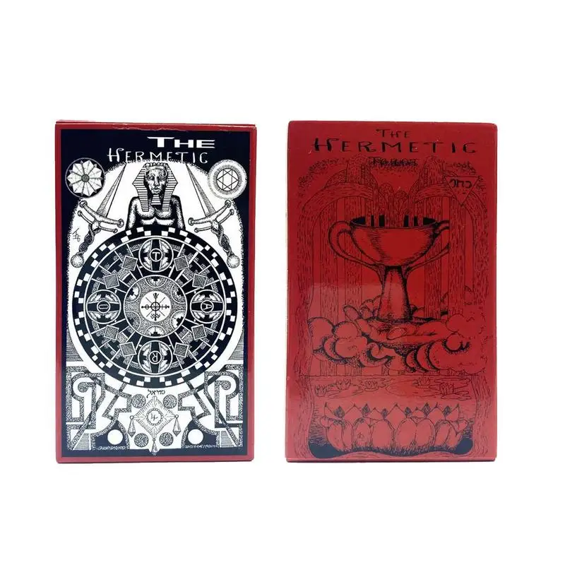 

The Hermetic Tarot Cards English Tarot Deck Cards Fate Divination Tarot Card Board Game Black And White Card Party Astrology