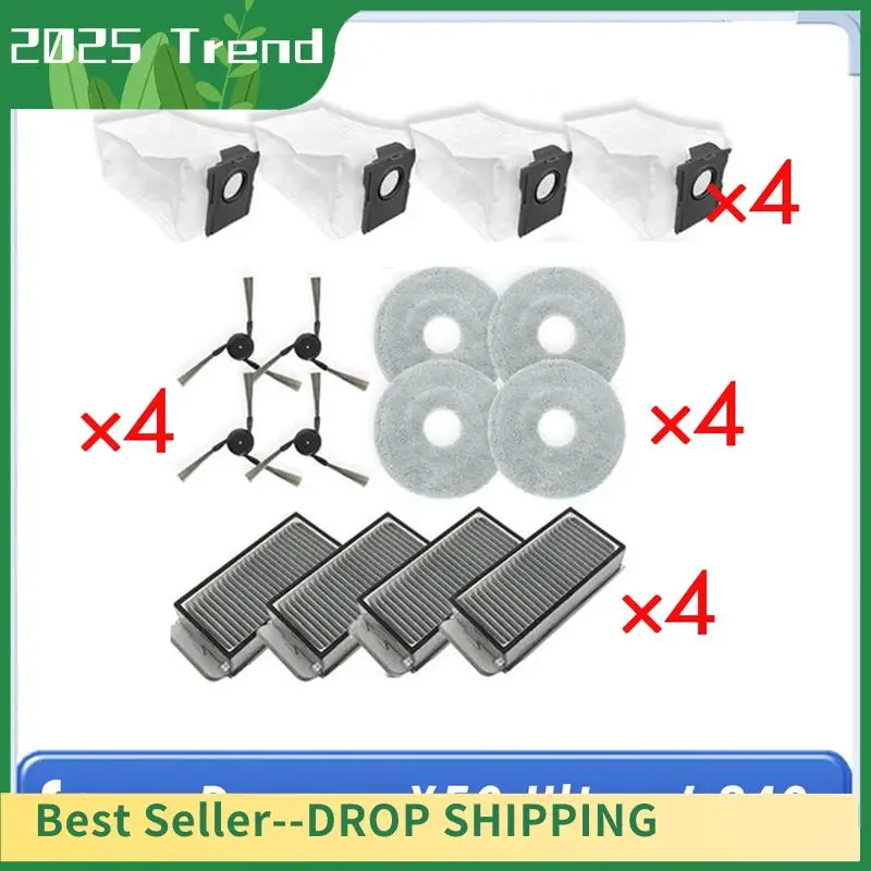 

AD33 HOT 16 Pcs For Dreame X50 Ultra/S40 Enhanced Edition Sweeping Robot Cleaner Parts Replacement Main Side Brush Mop Filter