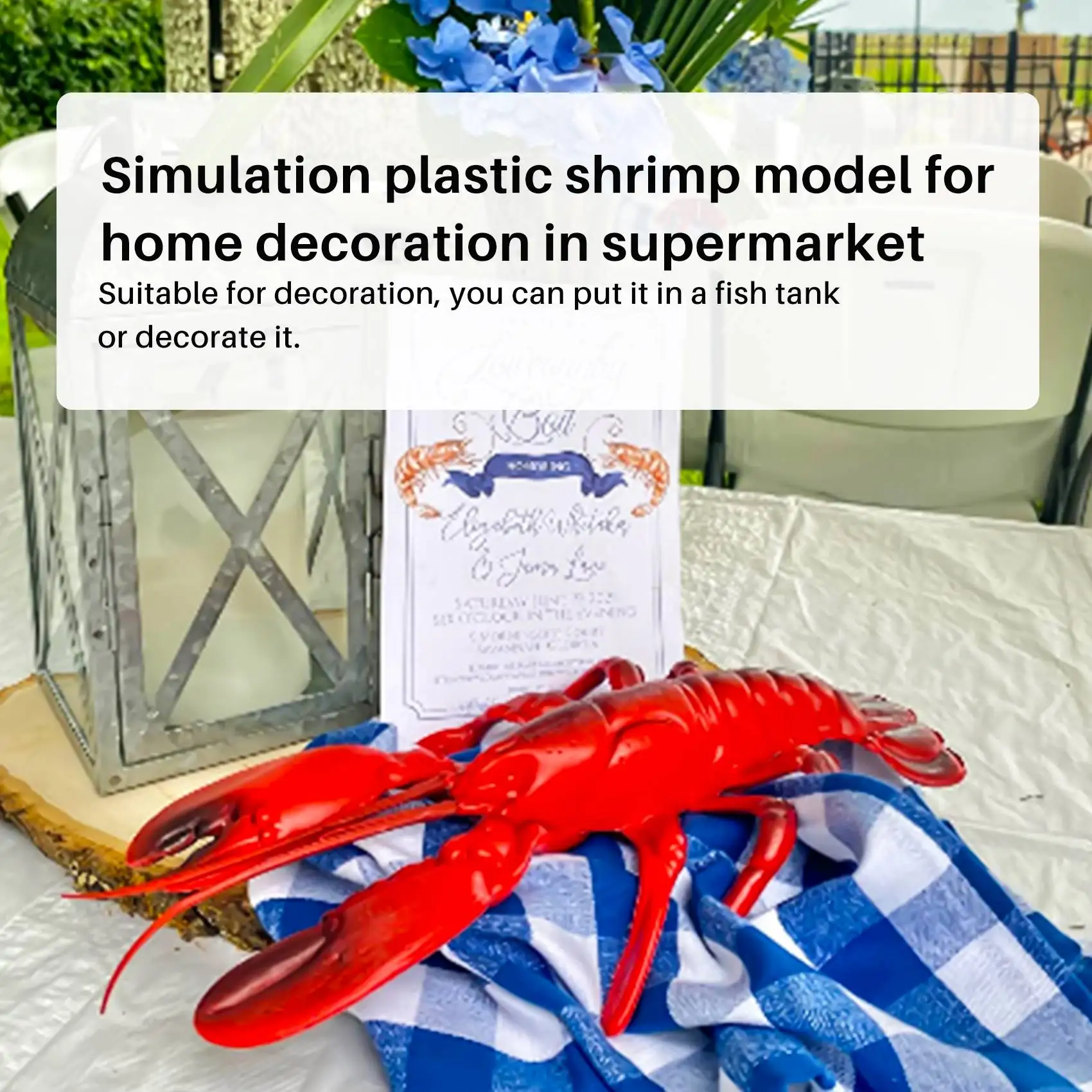 12 x 5 inch Big Fake Lobster Model for Dispaly Artificial Marine Animals Decoration