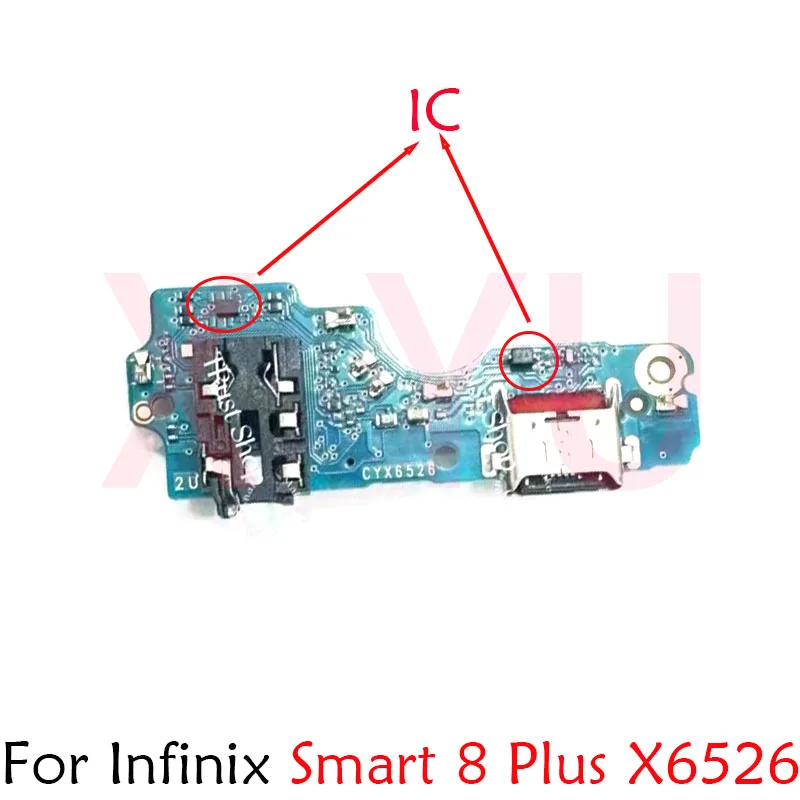 For Infinix Smart 6 7 8 HD Pro Plus X6511 X6512 X6516 X6525 X6526 USB Charging Board Dock Port Flex Cable Repair Parts