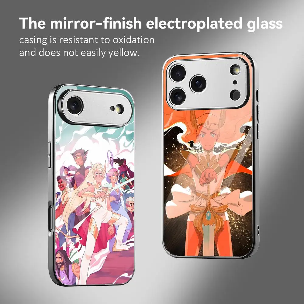 

Чехол для телефона S-She-Ra And The Princesses Of Power для iPhone 17 16 15 14 13 12 Pro Max Plus, металлический, с гальваническим покрытием, бампер-чехол