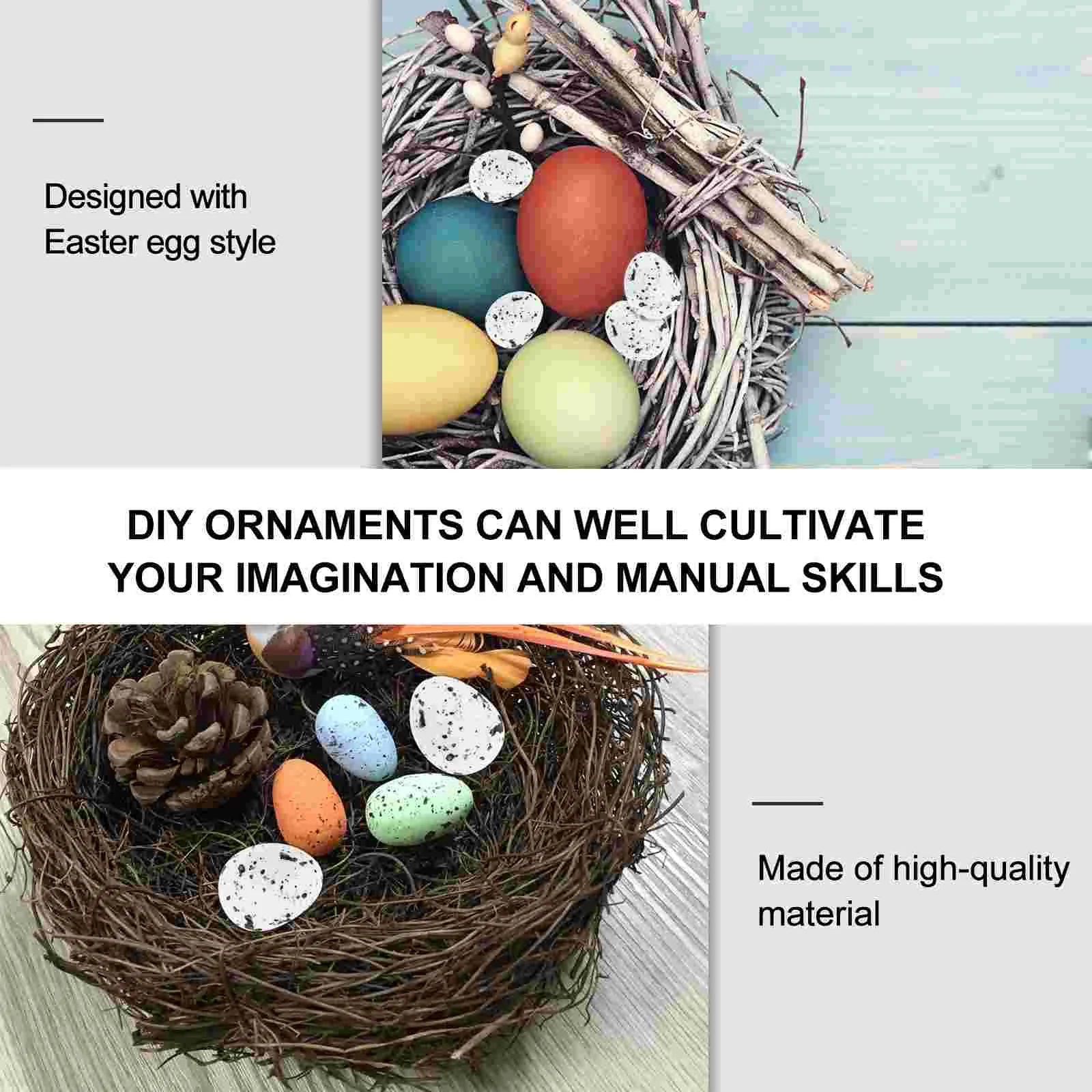 100 Uds huevos de espuma DIY huevos de simulación de Pascua artesanía falsa decoraciones de primavera para manualidades del hogar florero pintado a mano