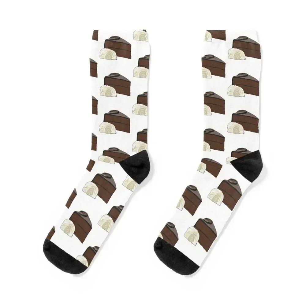 

Sachertorte chocolate cake Socks Antiskid soccer gym sheer Thermal man winter Socks Men Women's