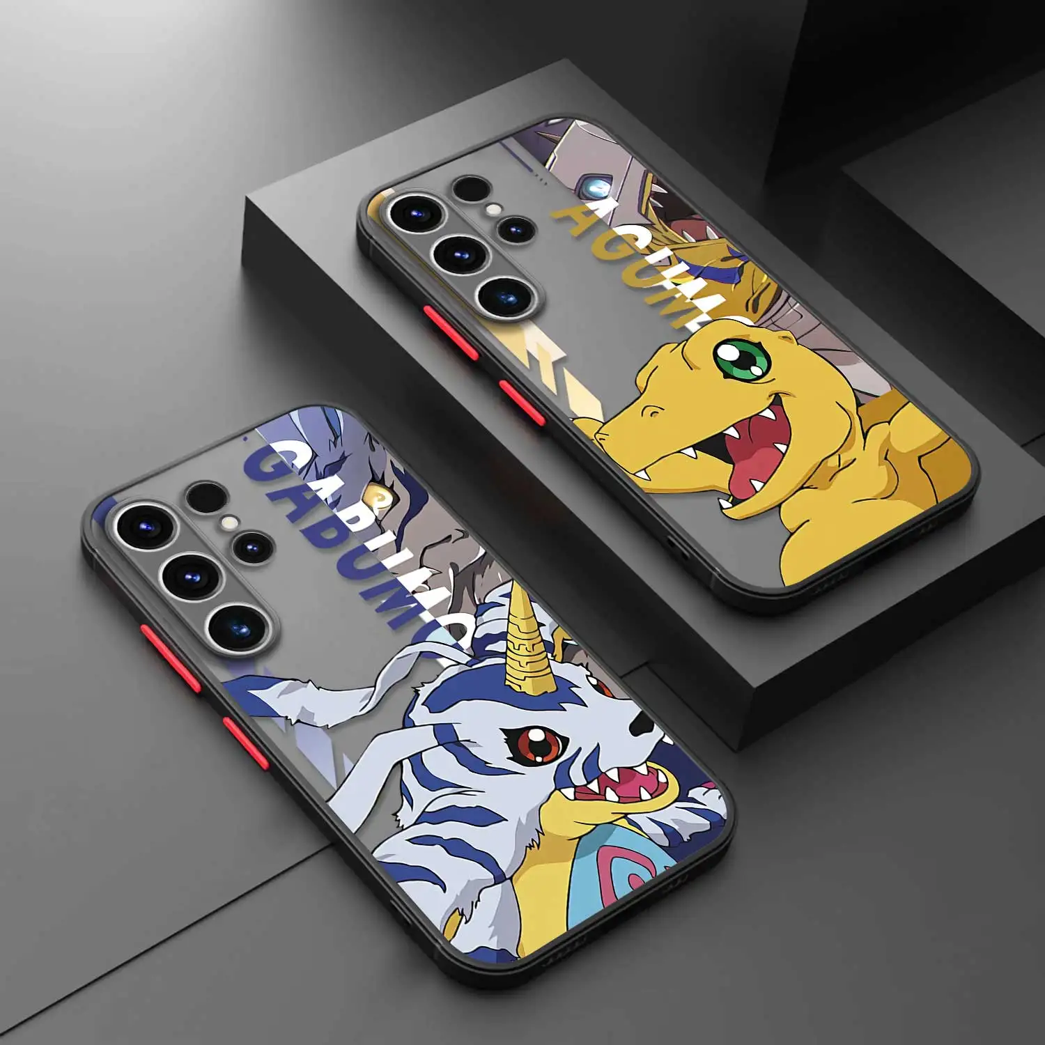 Anime Digimon Adventure Clear Matte Phone Case For Samsung Galaxy S23 S22 S21 S20 FE Ultra S10 S9 S8 Plus Note 10Plus 20Ultra