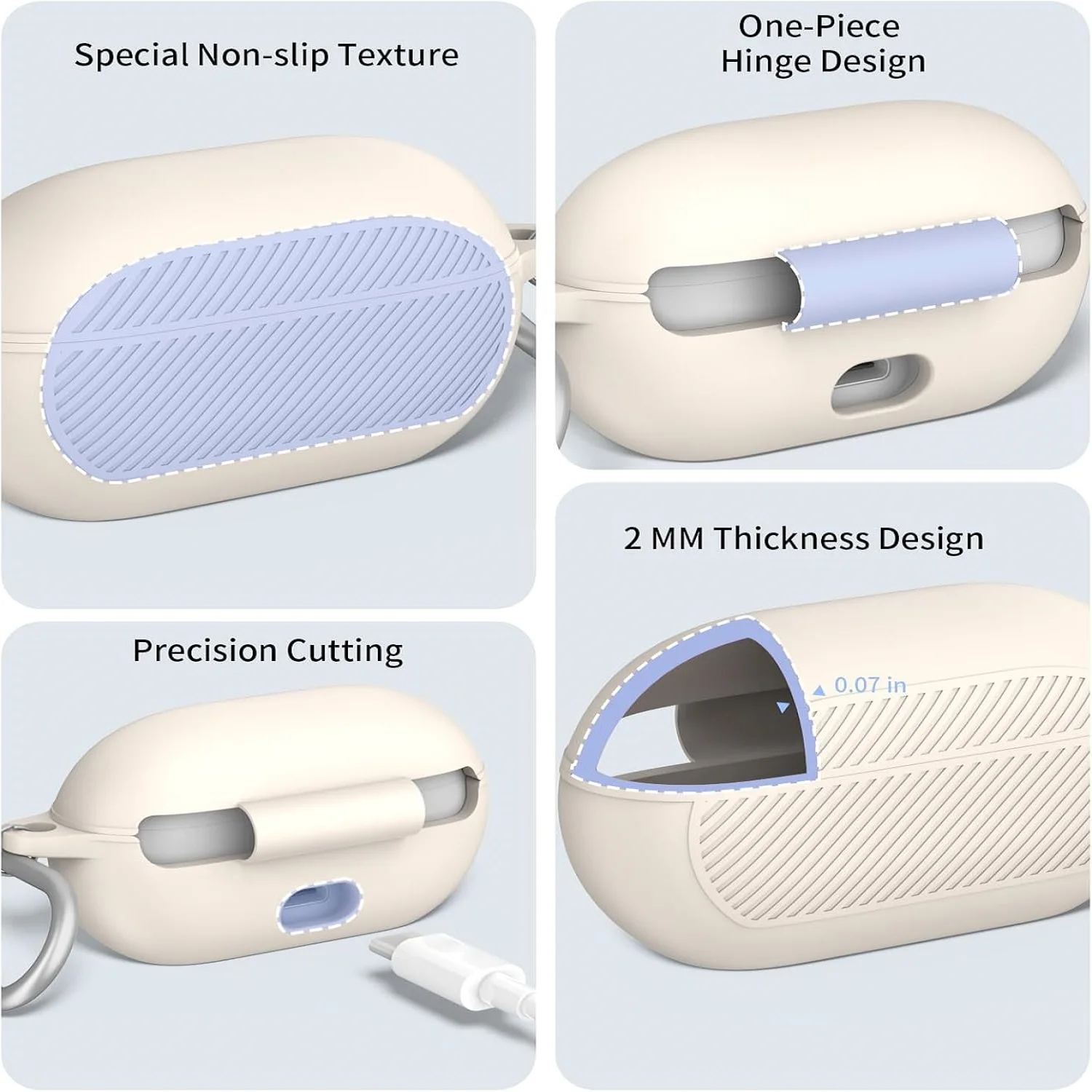 Étuis de protection en silicone souple avec kit de nettoyage, pour Beats Solo Buds (2024)