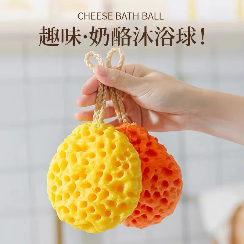 Boule de bain en nid d'abeille jaune, bain de fleurs, en coton, usage domestique, douce, sans dispersion, boule de bain à bulles