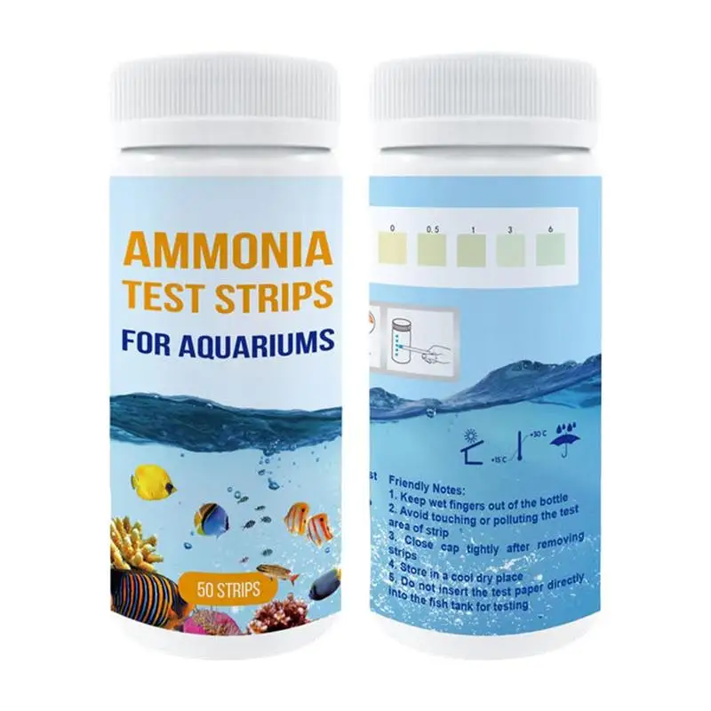 50 strips Ammonia Testing Paper Accurate Water Quality Test Strips Professional for Freshwater Saltwater Aquarium