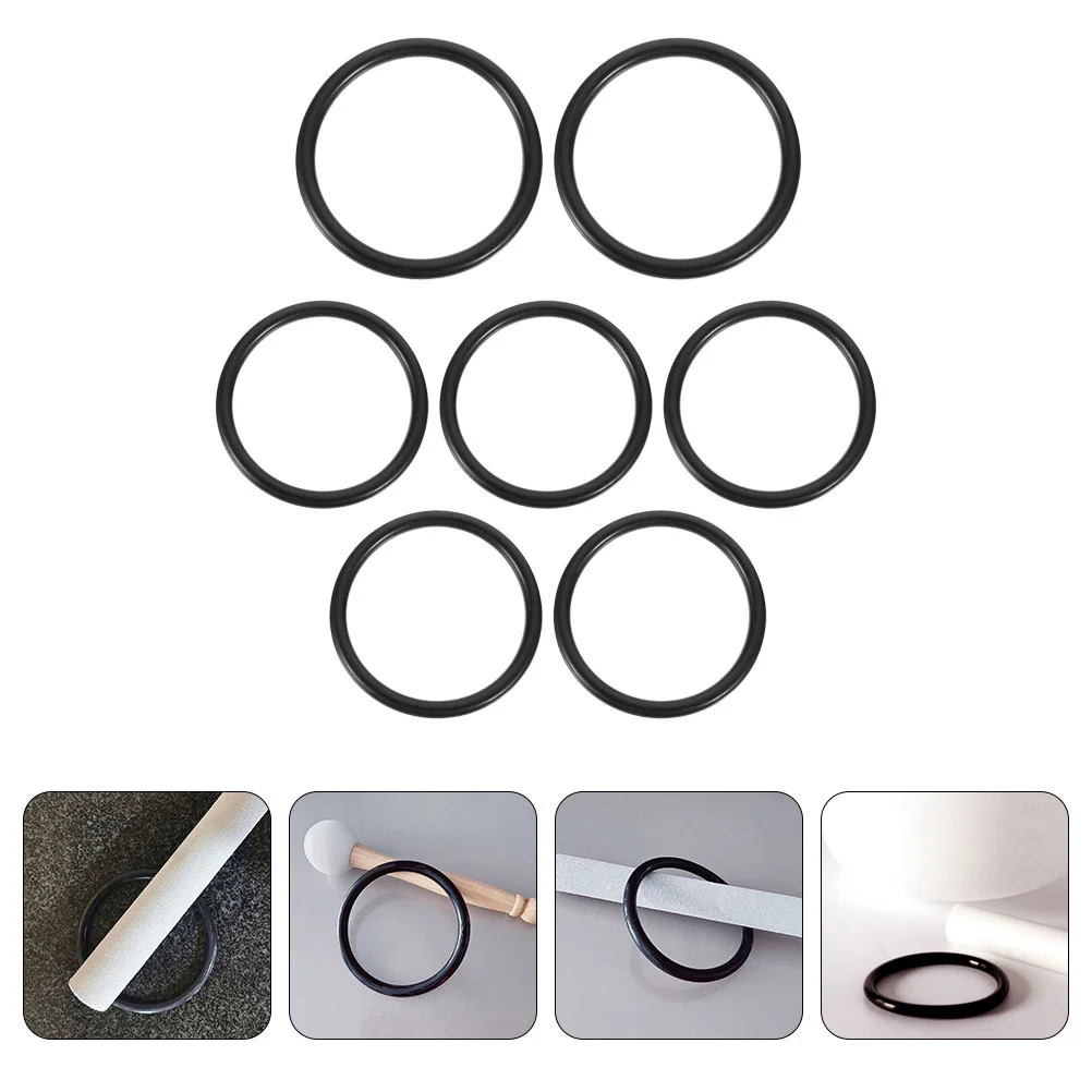 

7 Pcs Music Bowl Washer Rubber Ring Instruments Cushion Crystal Sing Rings Singing Black Ritual Parts Mat