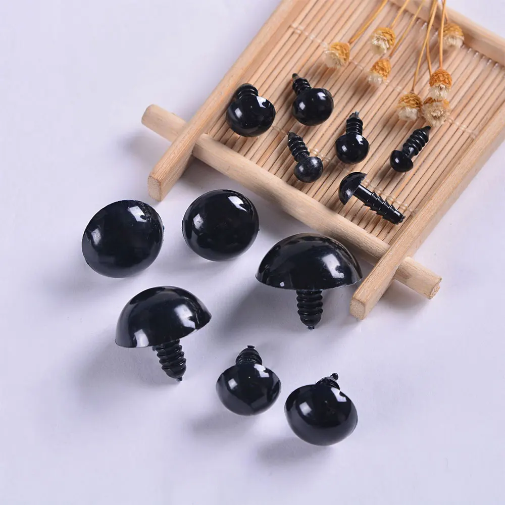 Amigurumi Sicherheitsaugen-Set, 100 Stück, schwarzer Kunststoff, runde Augen für Plüschtiere, Baby-Beißring, Puppe, DIY, verschiedene Größen, 5 mm, 8 mm, 10 mm, 12 mm, 14 mm