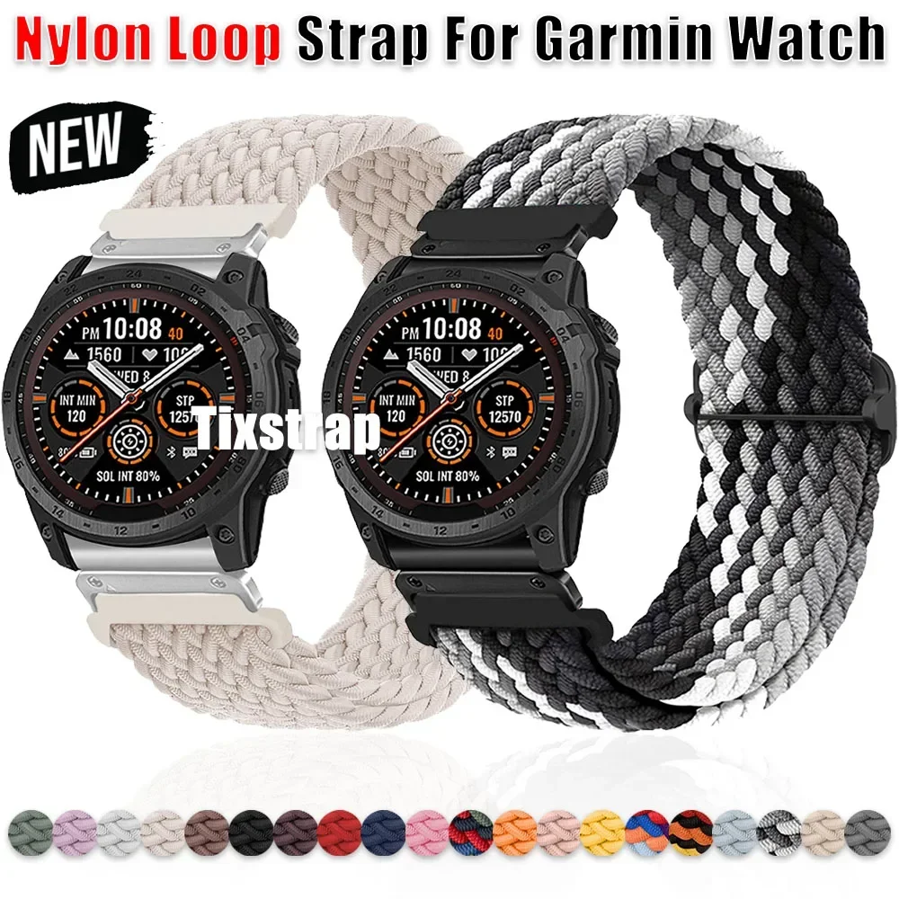 22 26MM Nylon Strap For Garmin Fenix 8/7/6 Pro/5 Plus Quickfit Bracelet Loop Band For Garmin Watch 3HR 945 Epix Gen 2 Smartwatch