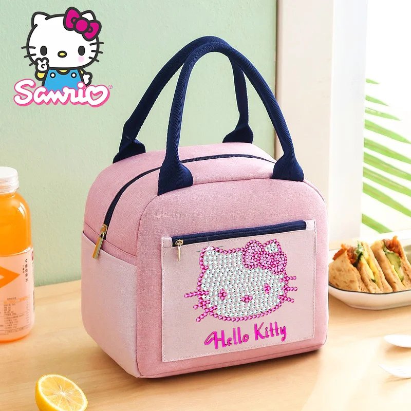 Borsa termica per il pranzo Hello Kitty, borsa termica per bambini, borsa termica stampata ad alta capacità, borsa termica portatile per la scuola, borsa per il pranzo, borsa da picnic