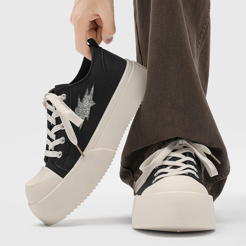 

2025 new men's shoes autumn thick soled skateboard shoes versatile casual shoes trendy shoes Korean version retro sports board s