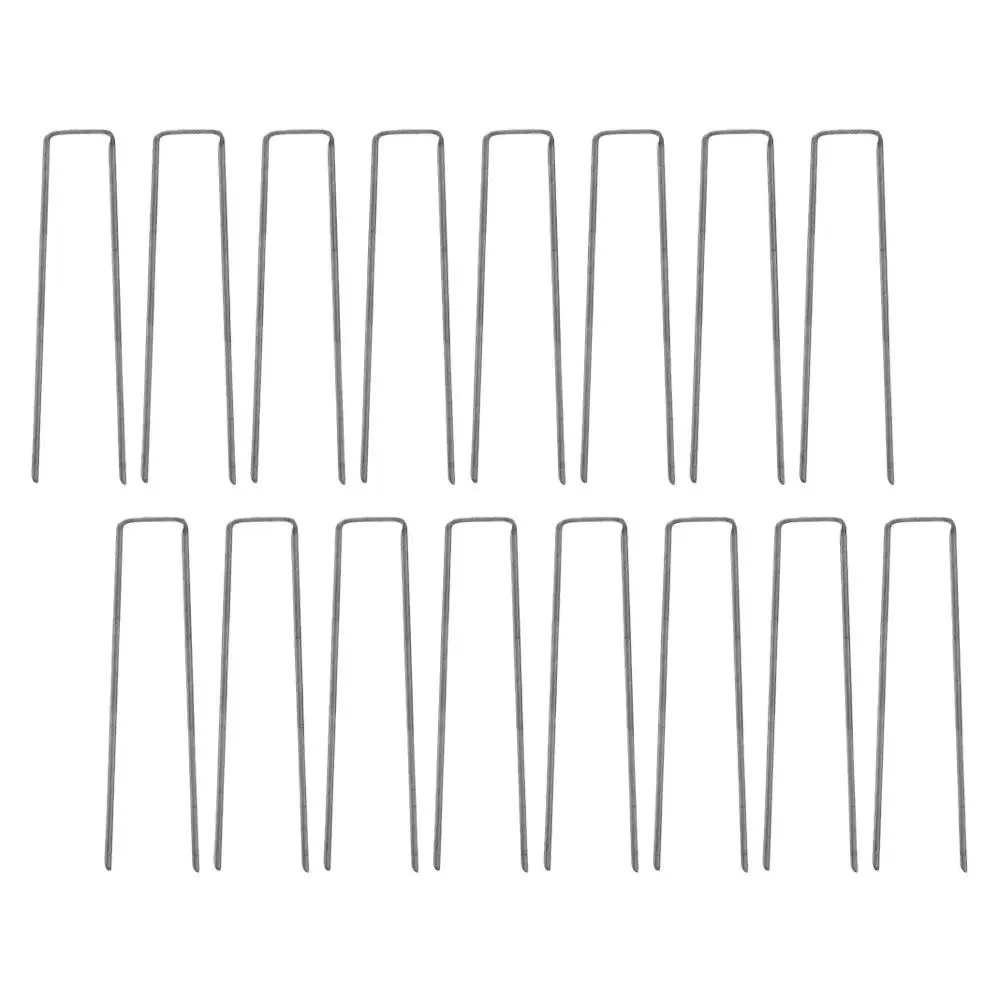 50Pcs U-Shaped Ground Pegs Steel Landscape Staples for Garden Lawn Fastening Artificial Grass Camping Tent Anchoring Nails