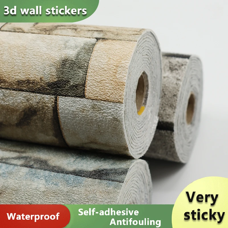 

3D Wall Stickers Marble Brick Wallpaper Thicken And Self-Adhesive Waterproof DIY Kitchen Bathroom Home Wall Decal Sticker Vinyl