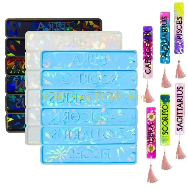 

N7MF 2PCS Прочная силиконовая плесень DIY Holographics закладки плесени